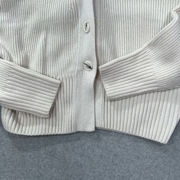 H&M Studio Collection Cardigan XL Wool Chunky knit v neck AW2024 NWT cream - Picture 13 of 16